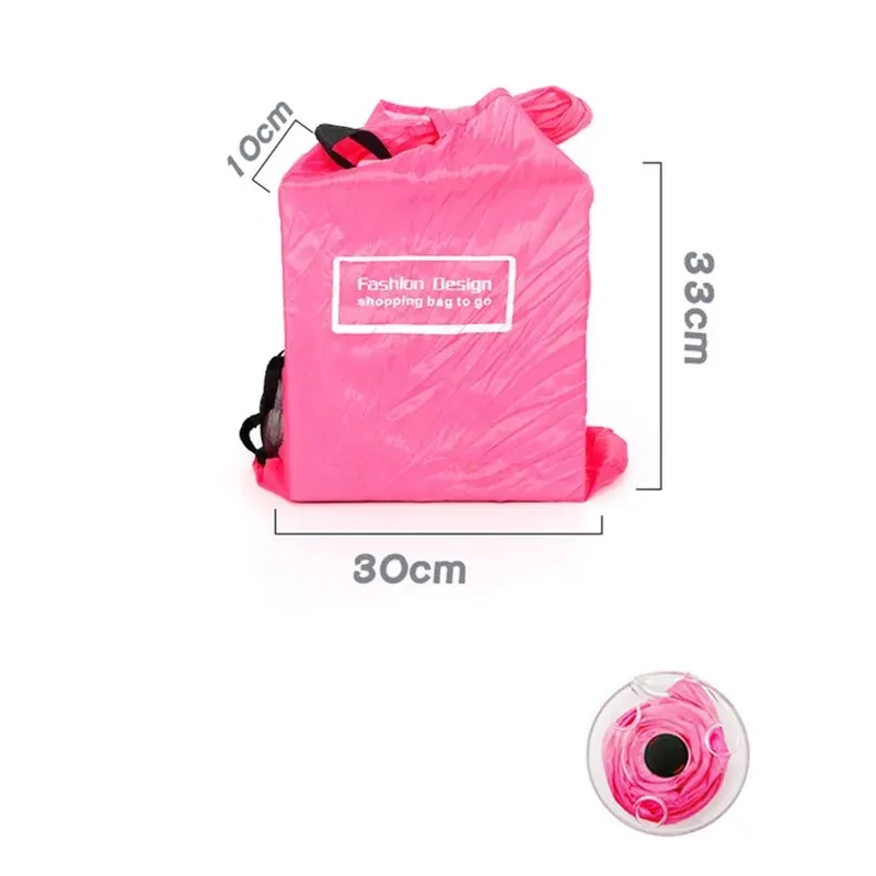 Eco-friendly Roll Up Reusable Polyester Foldable Grocery Bag Shopping Bag (random color)