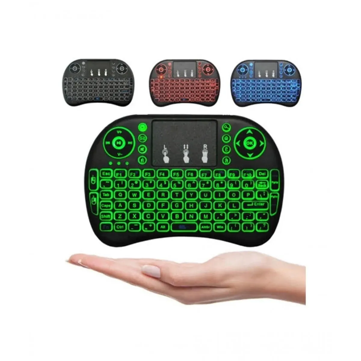 Mini TouchPad RF 500 Wireless With 3 Colour Backlit Keyboard Mouse (random color)