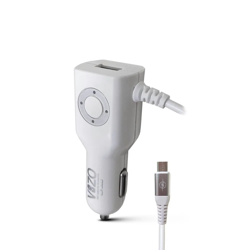 Diamond Car Charger with Built-in Micro Cable & LED Light | Car Charger - Micro Cable Charger
