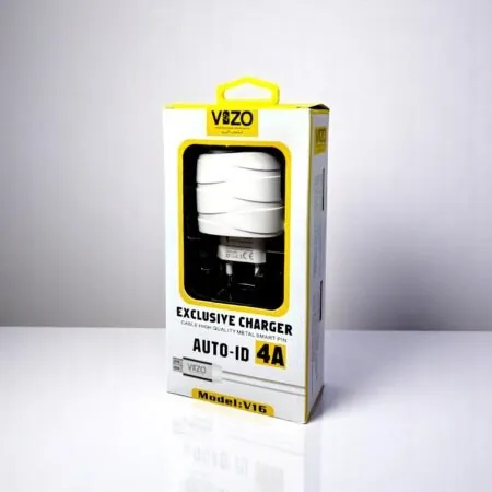 V16-Micro USB – 4A Smart Fast Charger (3 USB Ports + Built-in Cable) | Vizo V16 Micro USB Charger - Android Phone Charger - Mobile Phone Charger