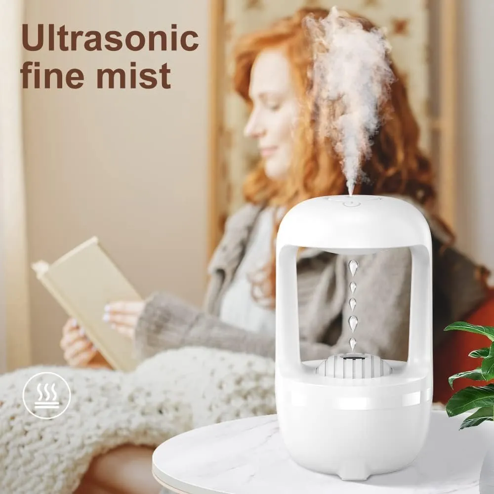 Cool Mist Humidifiers for Bedroom with Cute Water Drops & Light Effects, Small Room Air Diffuser for Baby, Home, Office