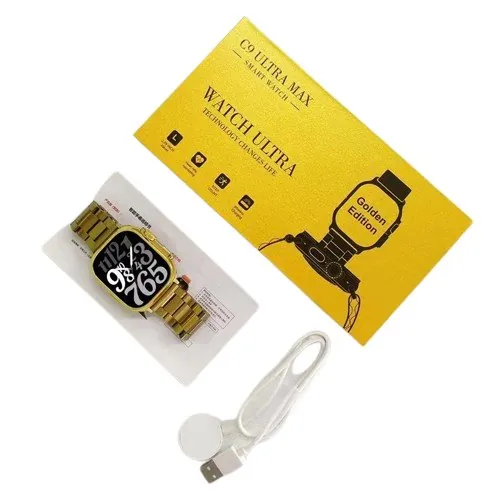 C9 Ultra Max Gold Edition Color Smartwatch 2.1 Inch Screen With Hryfine App
