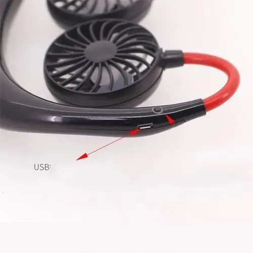 Mini Neck Fan | Usb Rechargeable Fan, 3 Mode , 7 Wings (Random Colors)