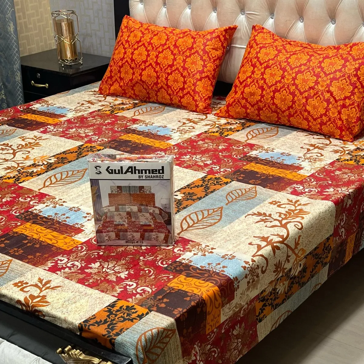 Gul Ahmad Full Printed 3pc King Size Bedsheets Gift Pack Bedsheet