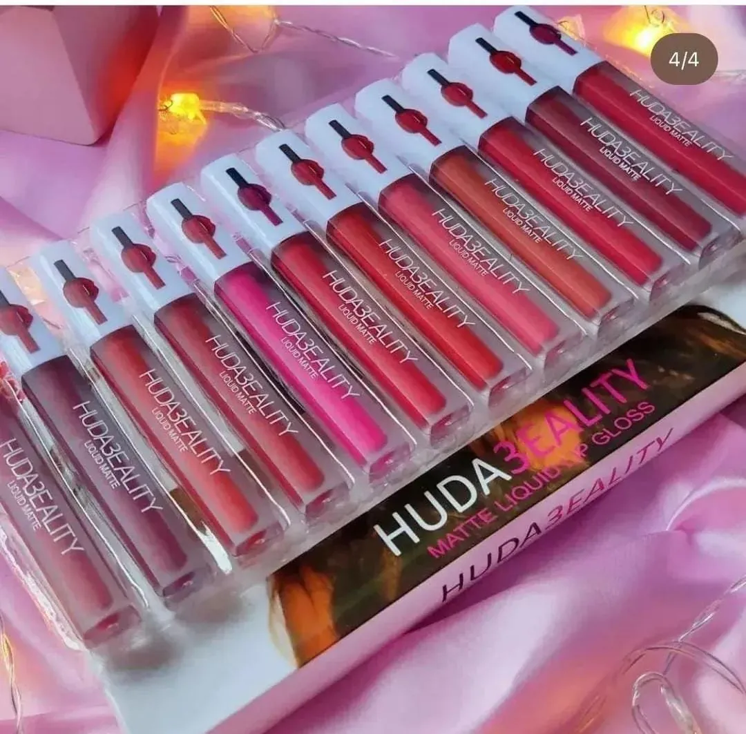 Pack Of 12 Multicolor Lip Gloss Huda Beauty For Girls And Women