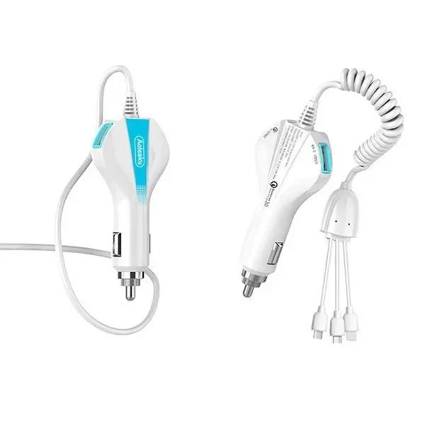 Aolike 5012 Car Phone Charger USB Fast Charge One Drag 3in1 Universal Car Charger