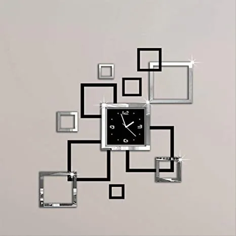 3d acrylic DM01 Clock / Mirror effect ring wall clock Modern design