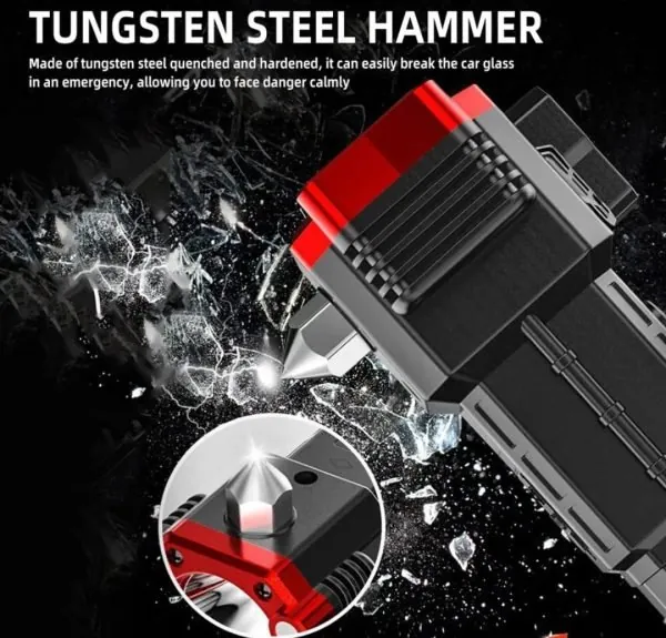 High-power Led Torch Light Rechargeable Flashlight And Multifunctional Tactical Hammer & Power Bank To Charge the Phone With Box~ 3000 mAh (random Color)