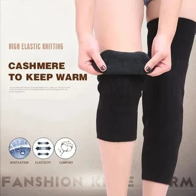 1 Pair Unisex Women Men’s Cashmere Wool Knee Brace Pads | Winter Warm Thermal Knee Warmers Velvet Knee Protector (Random Color)