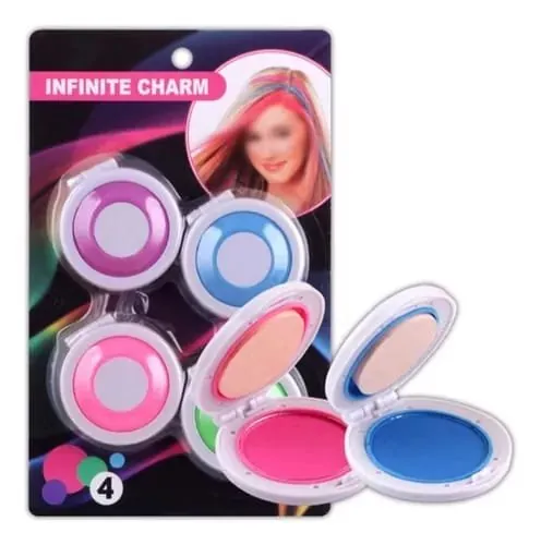 Pack Of 4 Temporary Hair Chalks 4 Colors Hair Dye Powder Temporary Hair Styling Chalk Salon Hair Dye Powder Cake Washable