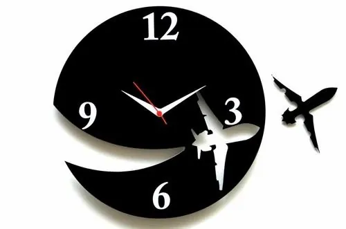 3D Wooden wall clock With Airplane Designer Theme for Home & offices