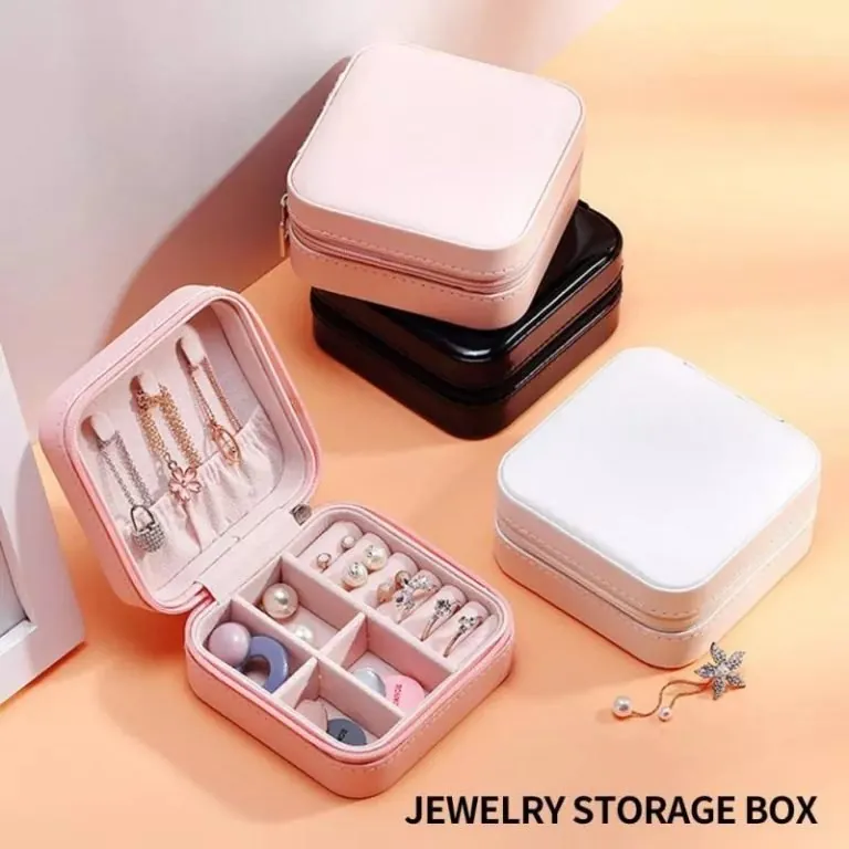 Travel Leather Pocket Jewellery Organizer Box (Mix/Random color)