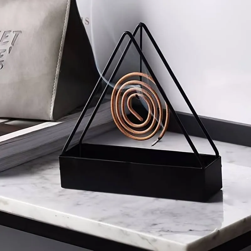 Simple Triangle-shaped Iron Mosquito Coil Holder Creative Hanging Or Standing Incense Burner