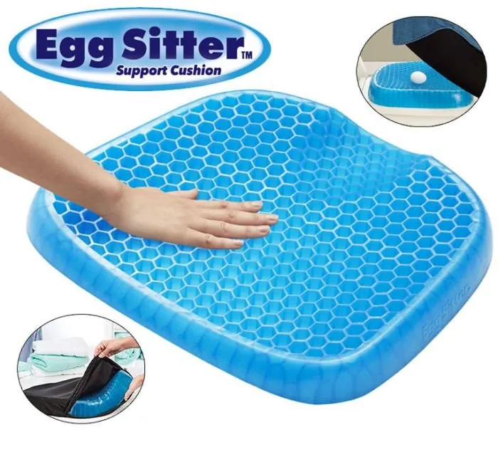 Non Slip Egg Sitter Gel Seat Cushion Soft Sitting Support Pad Cushion for Car and Office Chair Seat Pads Breathable Honeycomb Bike Seat Foam