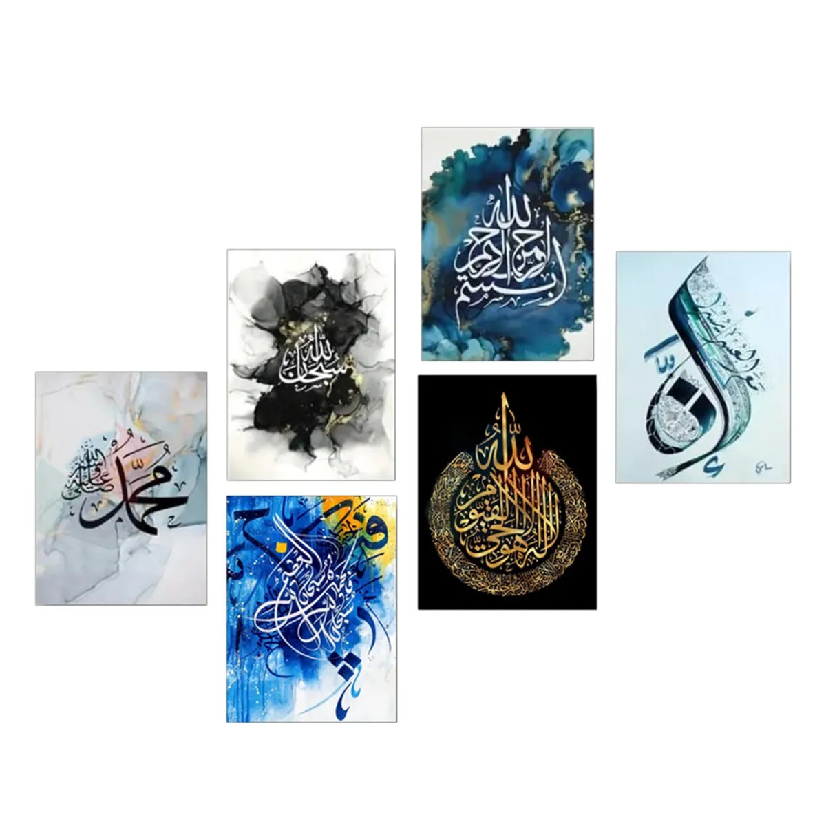 Home decoration item 9 pcs wall decor photo on wall canvas art decor for home easy set up with bothside tape