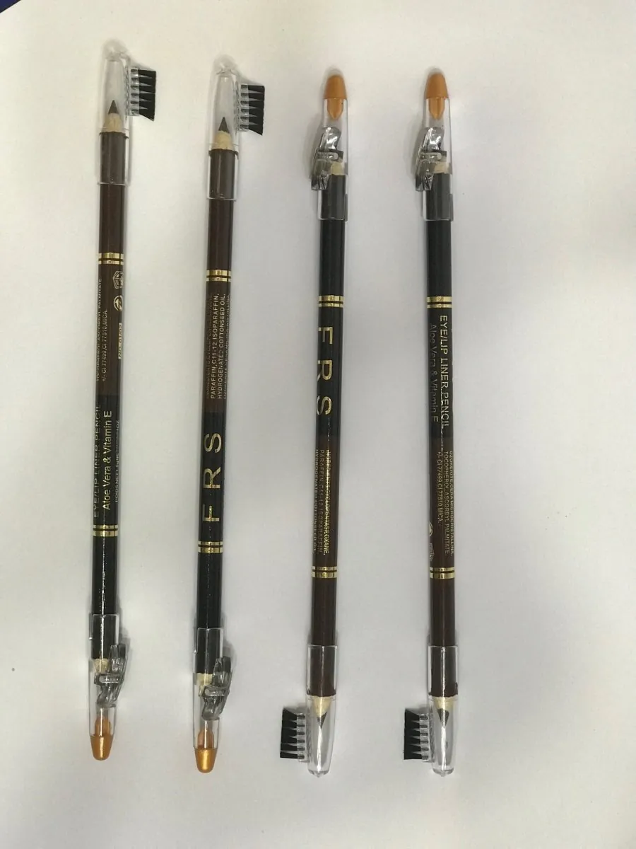 Pack Of 12 FRS Eyebrow Pencil 2 in 1 | Black & Brown Both | Best Quality Eyebrow Pencil For Girls & Women