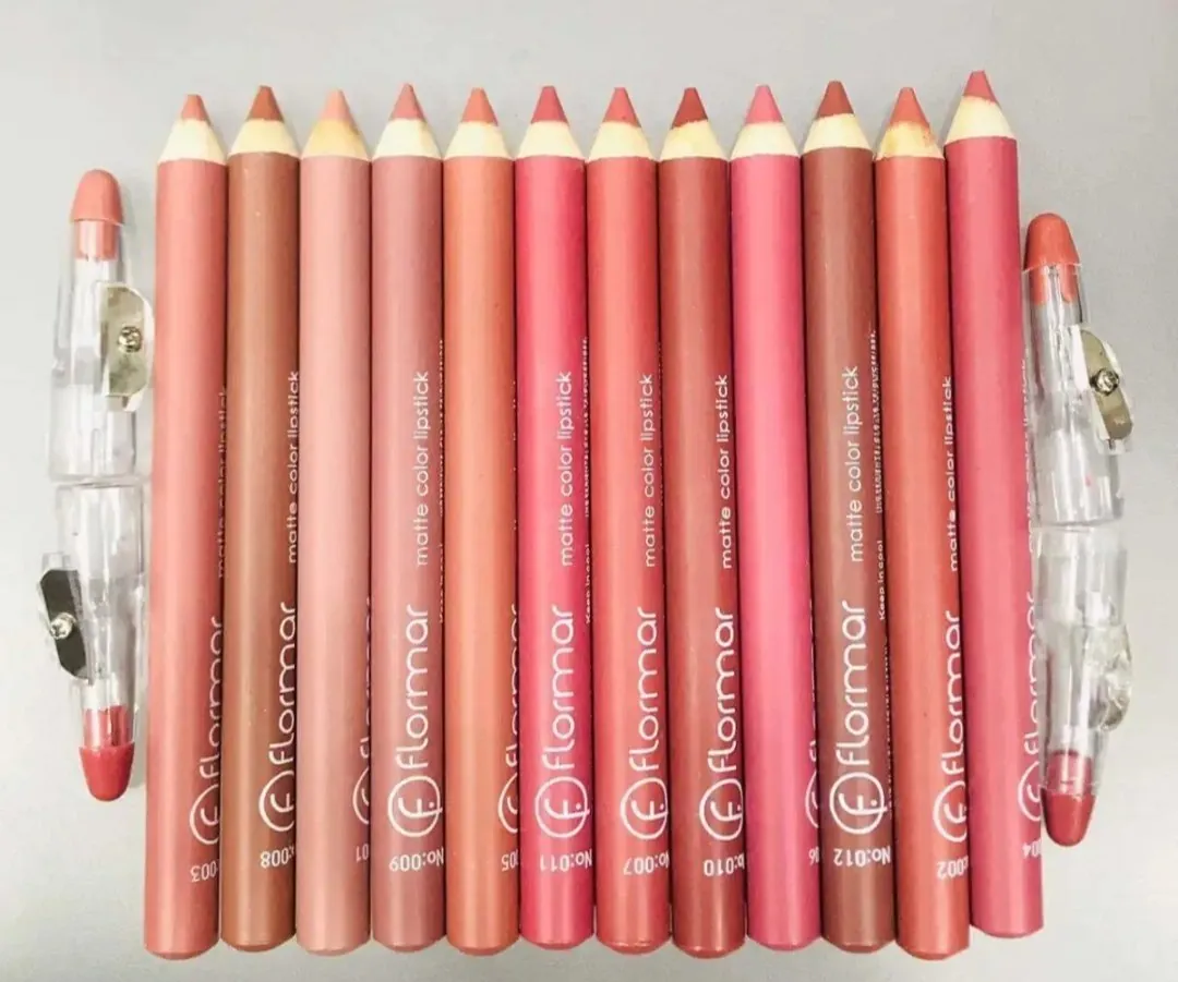 Set of 12/6 Pcs Matte Nude Colors Lip Liners Pigmented Lip Pencils