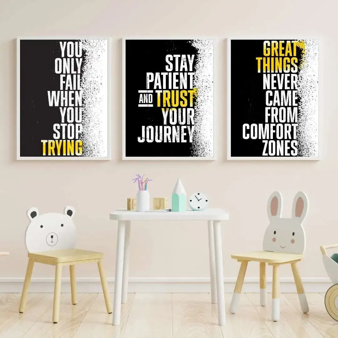Set Of 3 Motivational Quote Frames/ Set of 3 motivational Frame Wall Paintings, For Office Decor