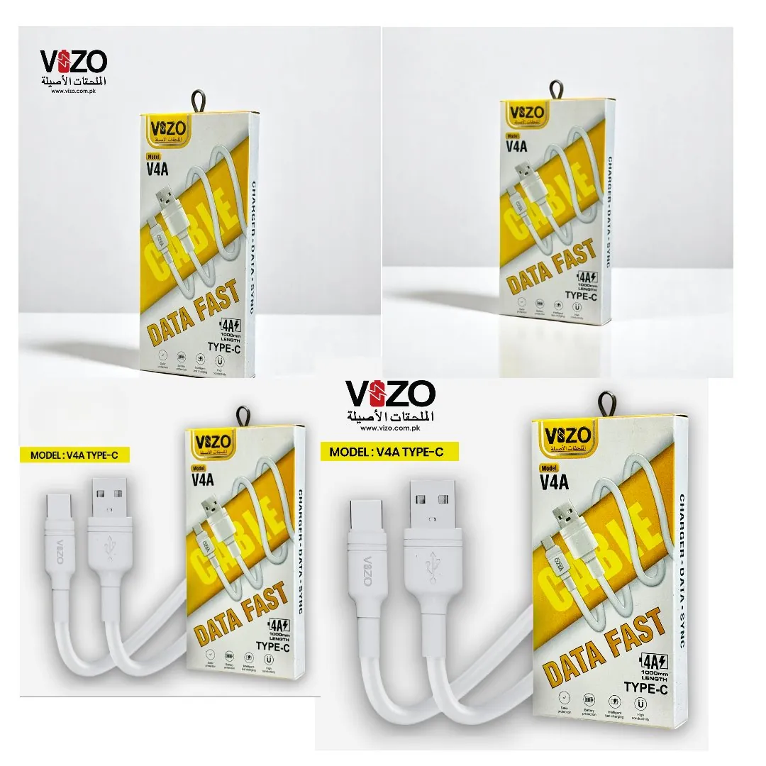 V4A Type-C Fast Charging Cable | Type-C Charging Cable | Fast Charging Cable | Type-C Cable | V4A Cable For Mobile Phone