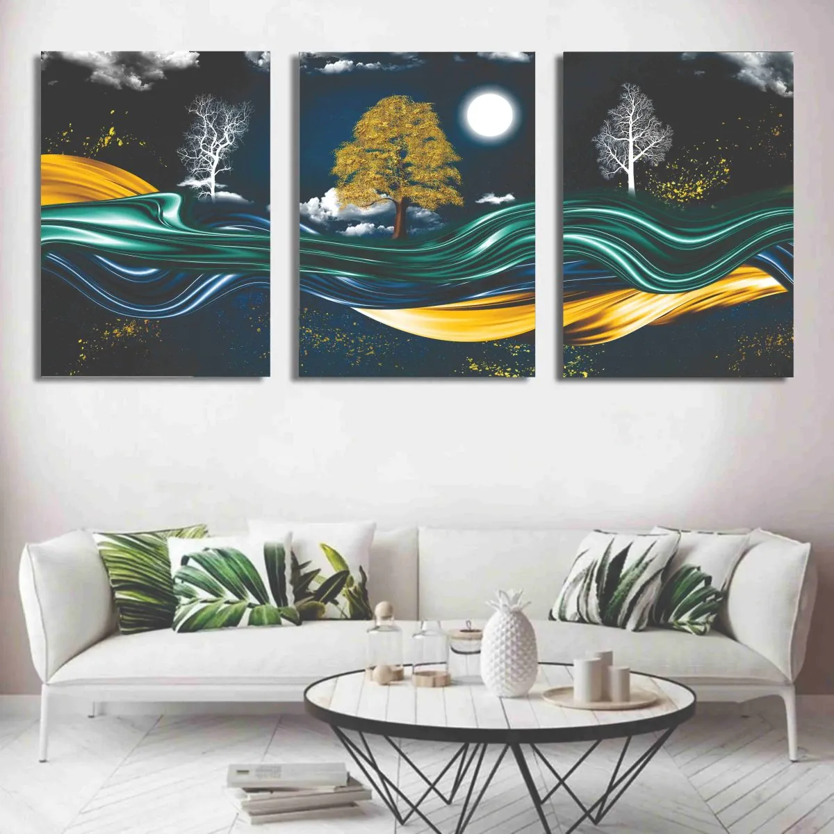 Set of 3 Wall Art Wooden Phototile Frames for Wall Decor