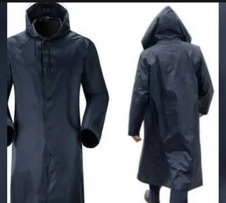 Premium Waterproof Long Raincoat with Adjustable Hood – Unisex Outdoor Protection (Random Color)