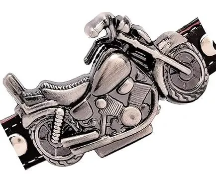 Men’s Motorcycle-Inspired Analog Wrist Watch with Bike Look Stainless Steel Dial – Stylish Daily Watch with Premium Leather Strap (Without Box)