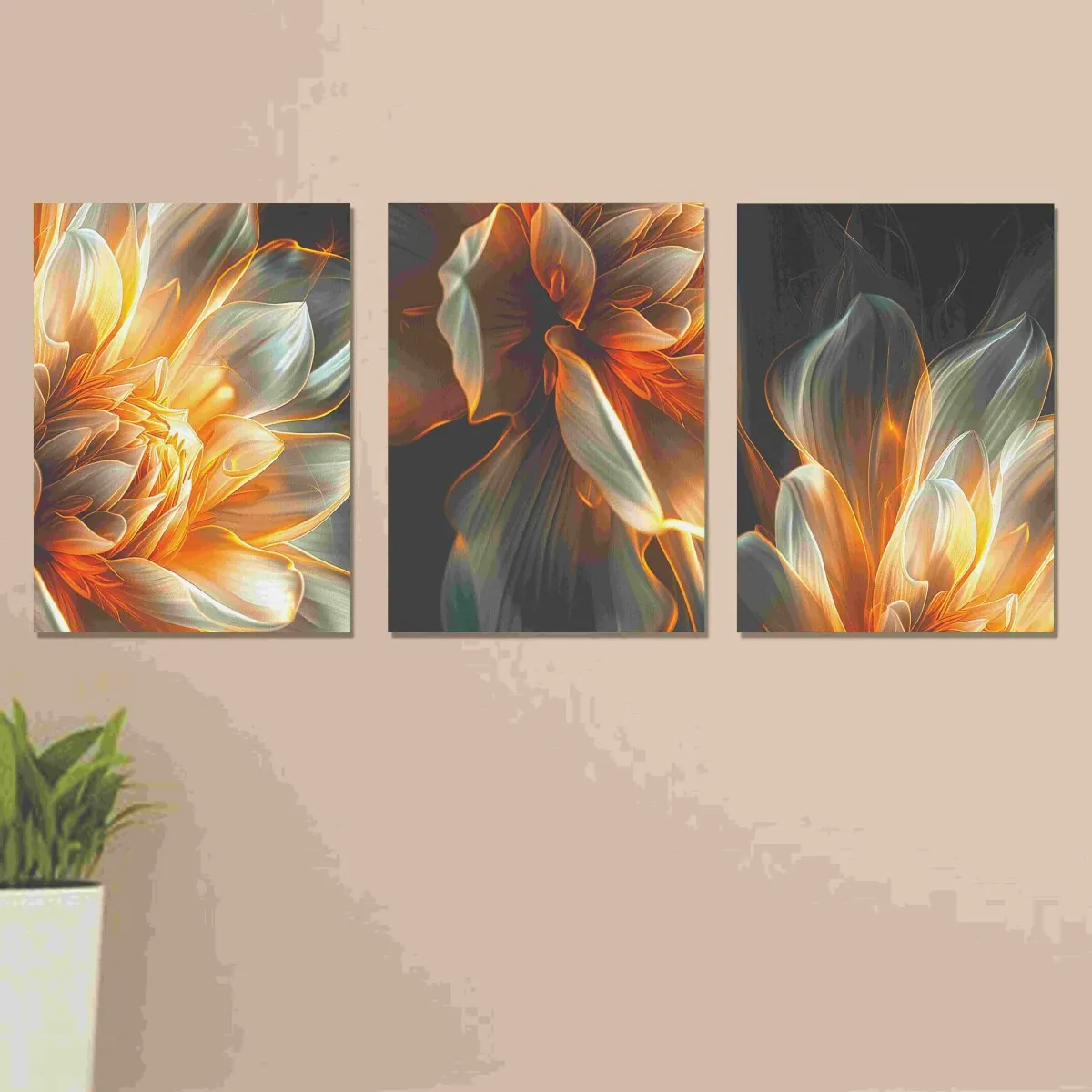 Set of 3 Wall Art Wooden Phototile Frames for Wall Decor