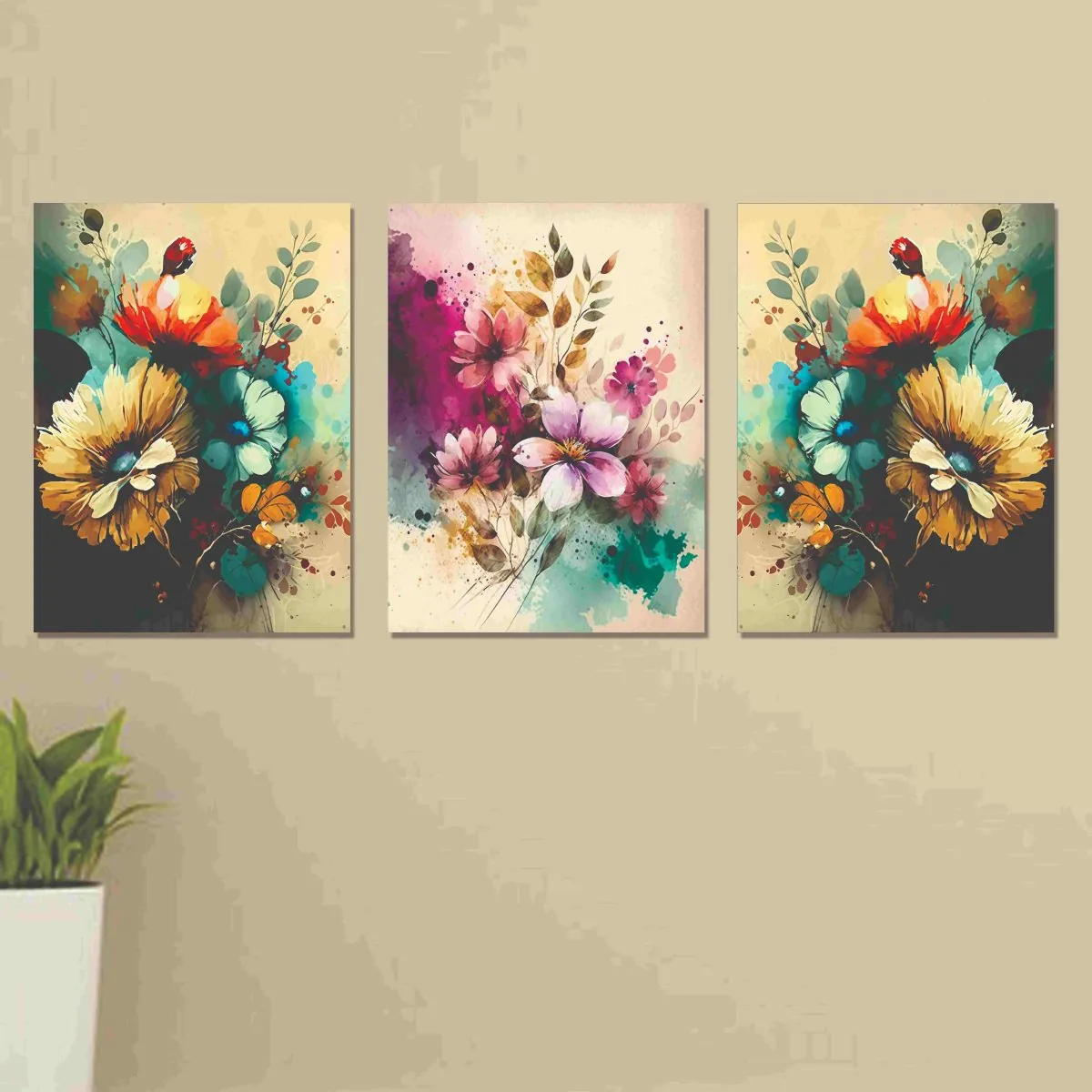 Set of 3 Wall Art Wooden Phototile Frames for Wall Decor