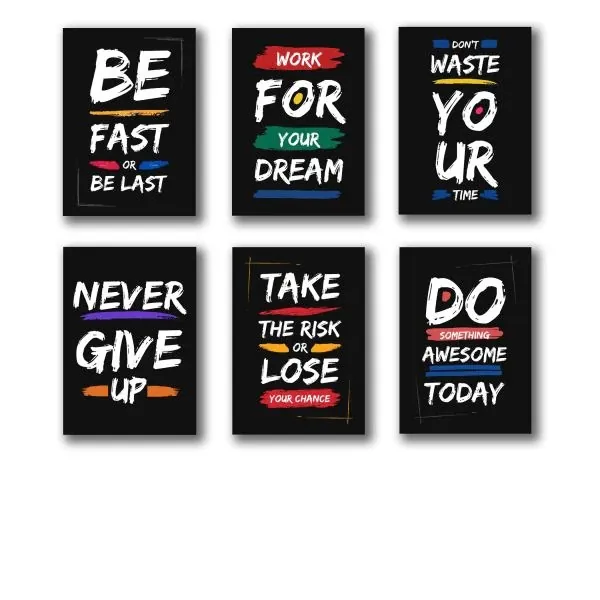 Set Of 6 Motivational Wooden Canvas Style 12 price in Pakistan