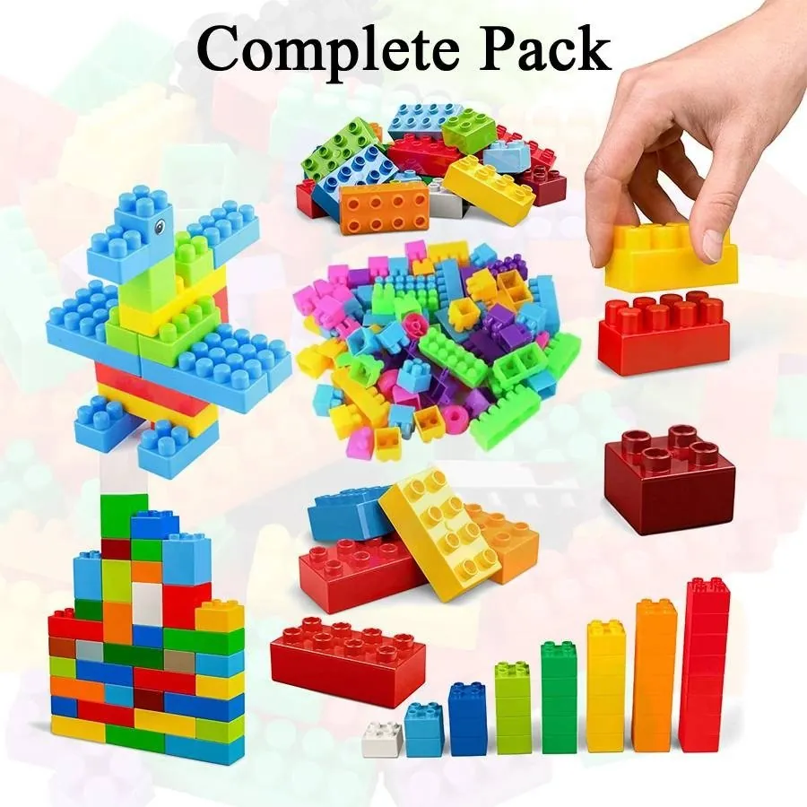 Building Blocks Toy Pack for Kids – 72 Pieces Multicolor Educational Blocks, 1 x 1 Size, Durable PVC Material - Game For Kids