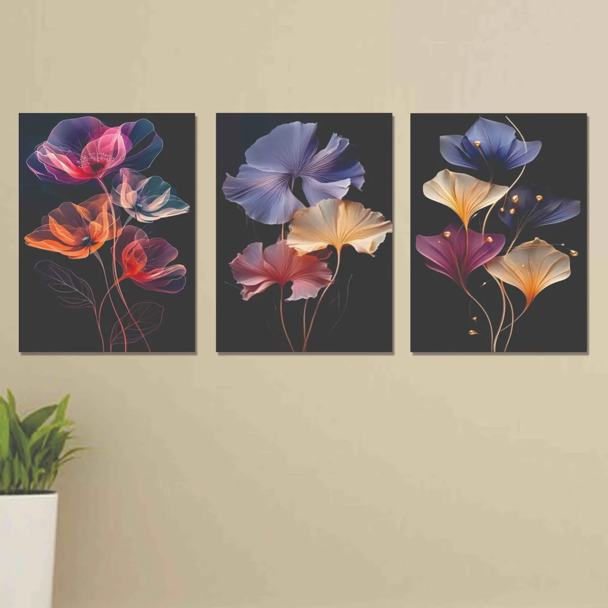 Set of 3 Wall Art Wooden Phototile Frames for Wall Decor