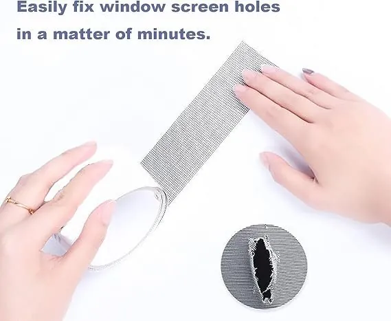 Mesh Roll Tape Window Screen Repair Patch – Strong Self-Adhesive Fiberglass Mesh, Easy DIY Screen Repair Tape for Windows & Doors (2 Meter)