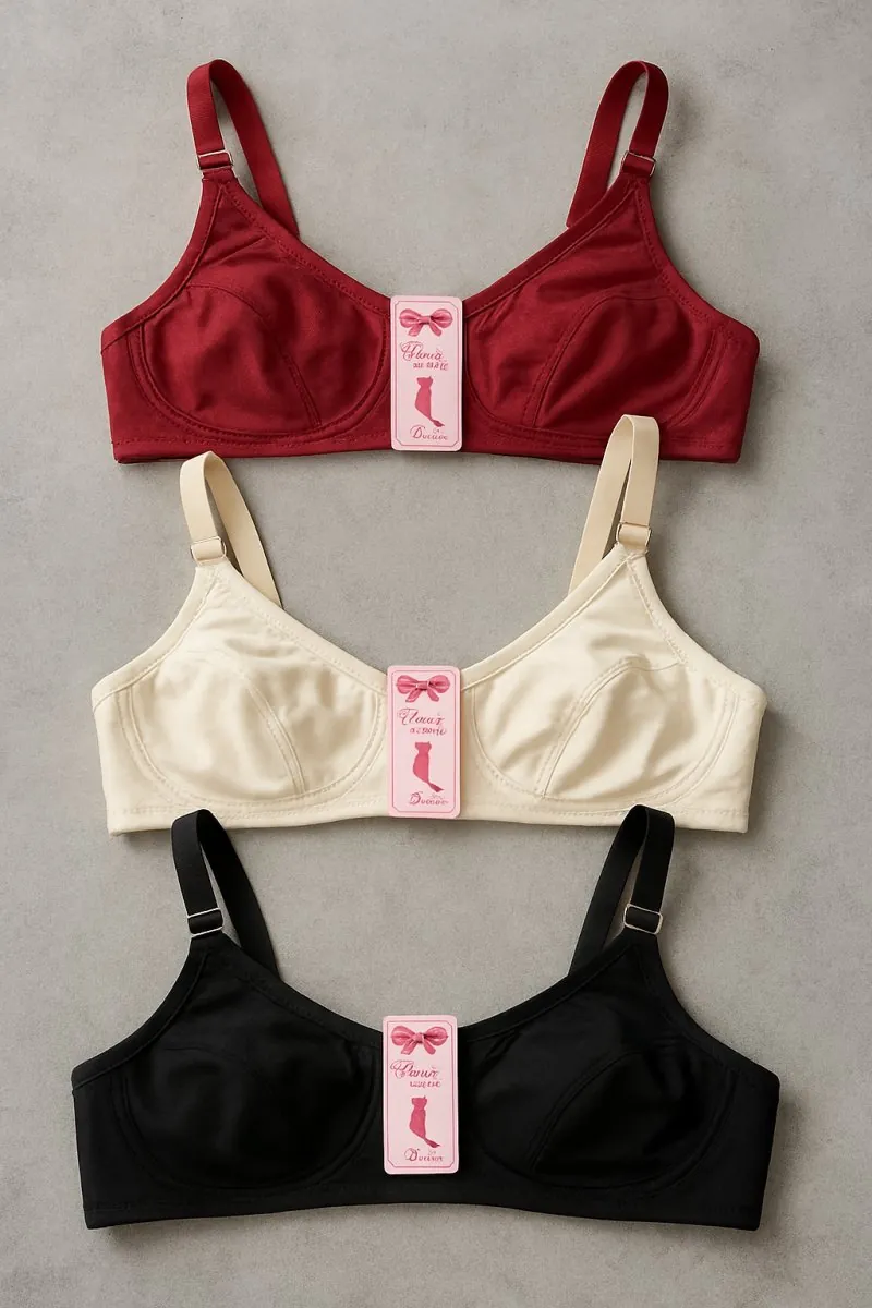 Jersey High Quality Soft Stuff Non-Padded Bra for Women – Plain, Comfortable & Lightweight Everyday Wear Lingerie (Random Color, Sizes 32-42)