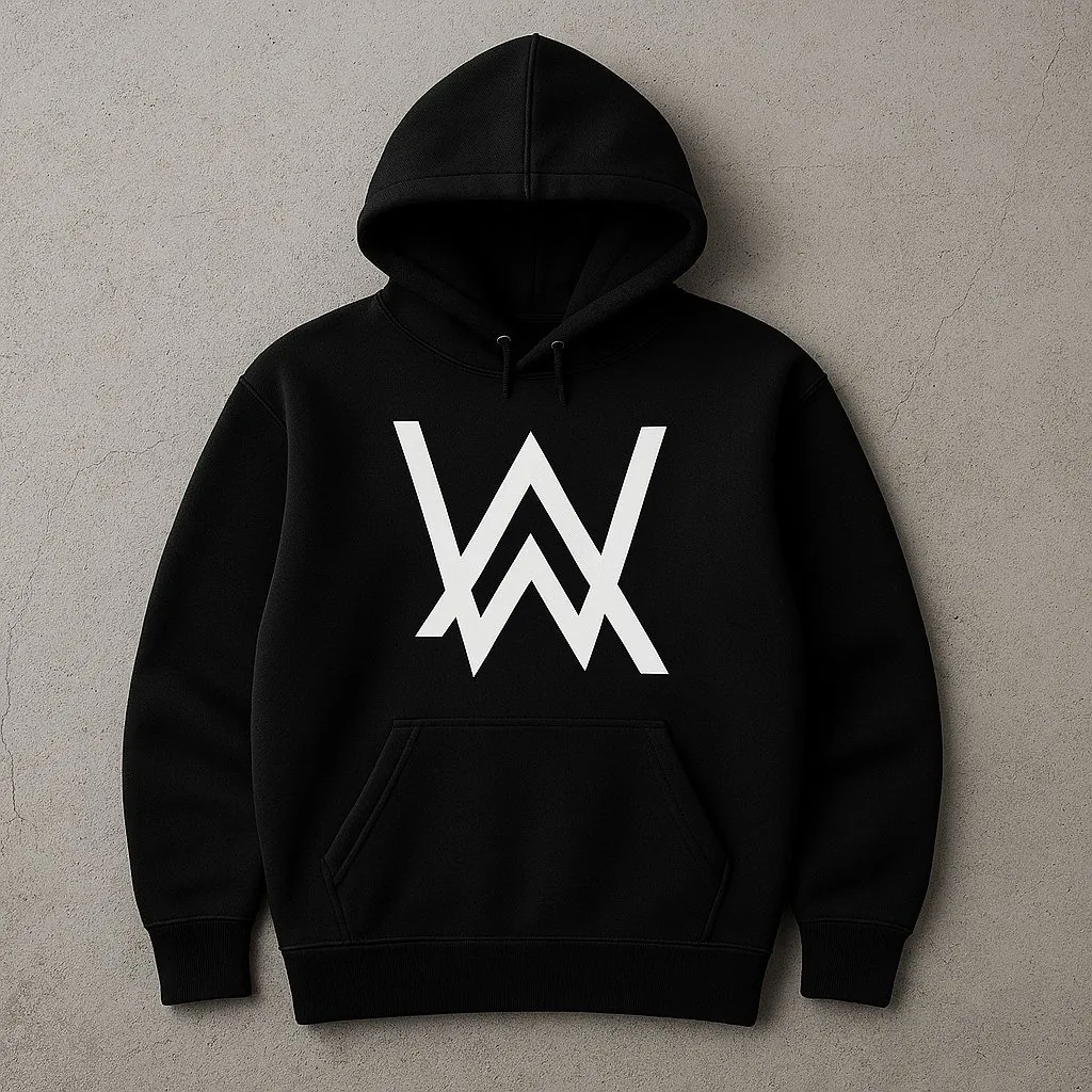 New Summer Collection Full Black Hoodie with WA Print for Men and Boys – Comfortable, Fashionable & Casual Wear