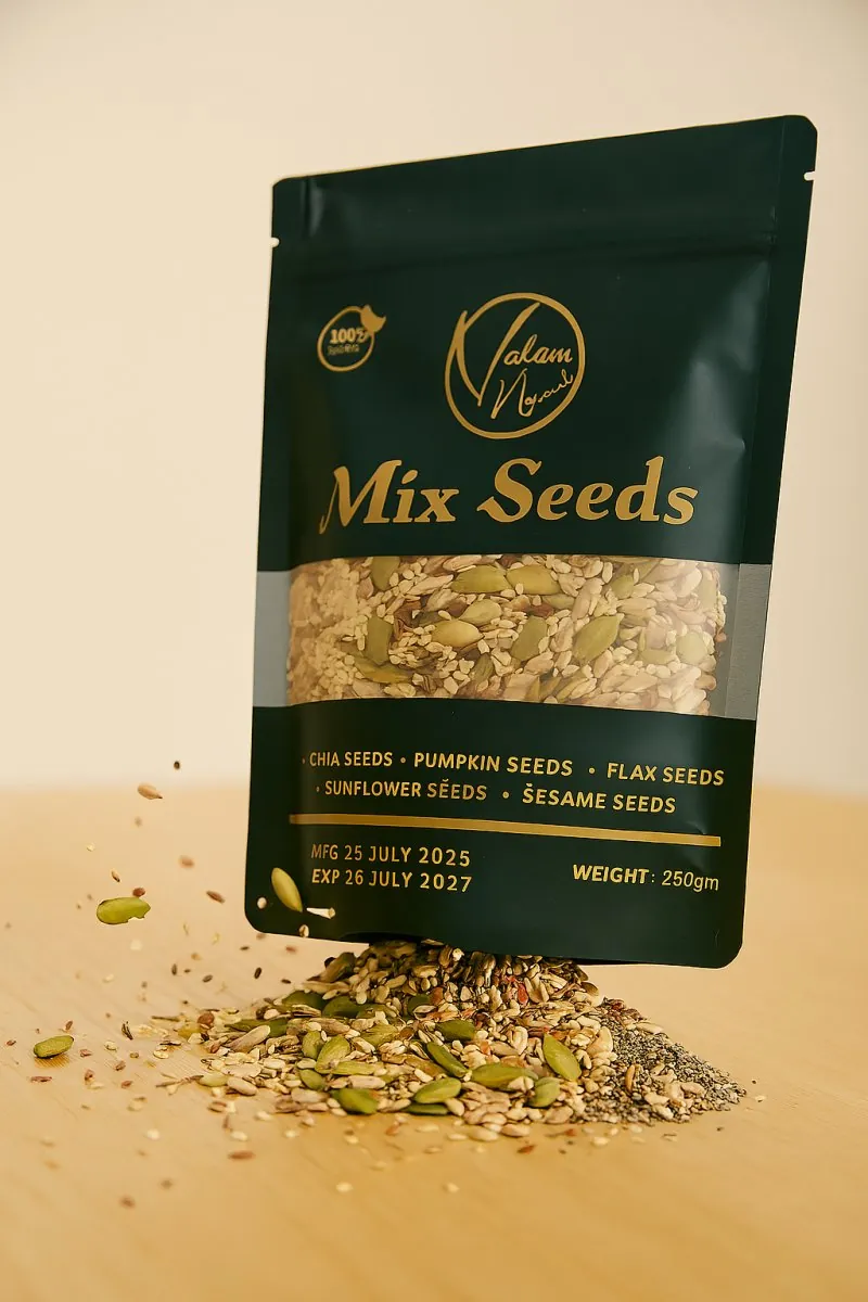 Valam Naturals Mix Seeds 250g – Healthy Blend of Pumpkin, Flax, Sunflower, Sesame & Chia Seeds