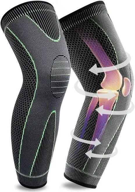 1 Piece Adjustable Compression Knee Support Brace | Breathable Elastic Knee Pad With Strap For Pain Relief, Sports Protection, And Joint Support (With Box)