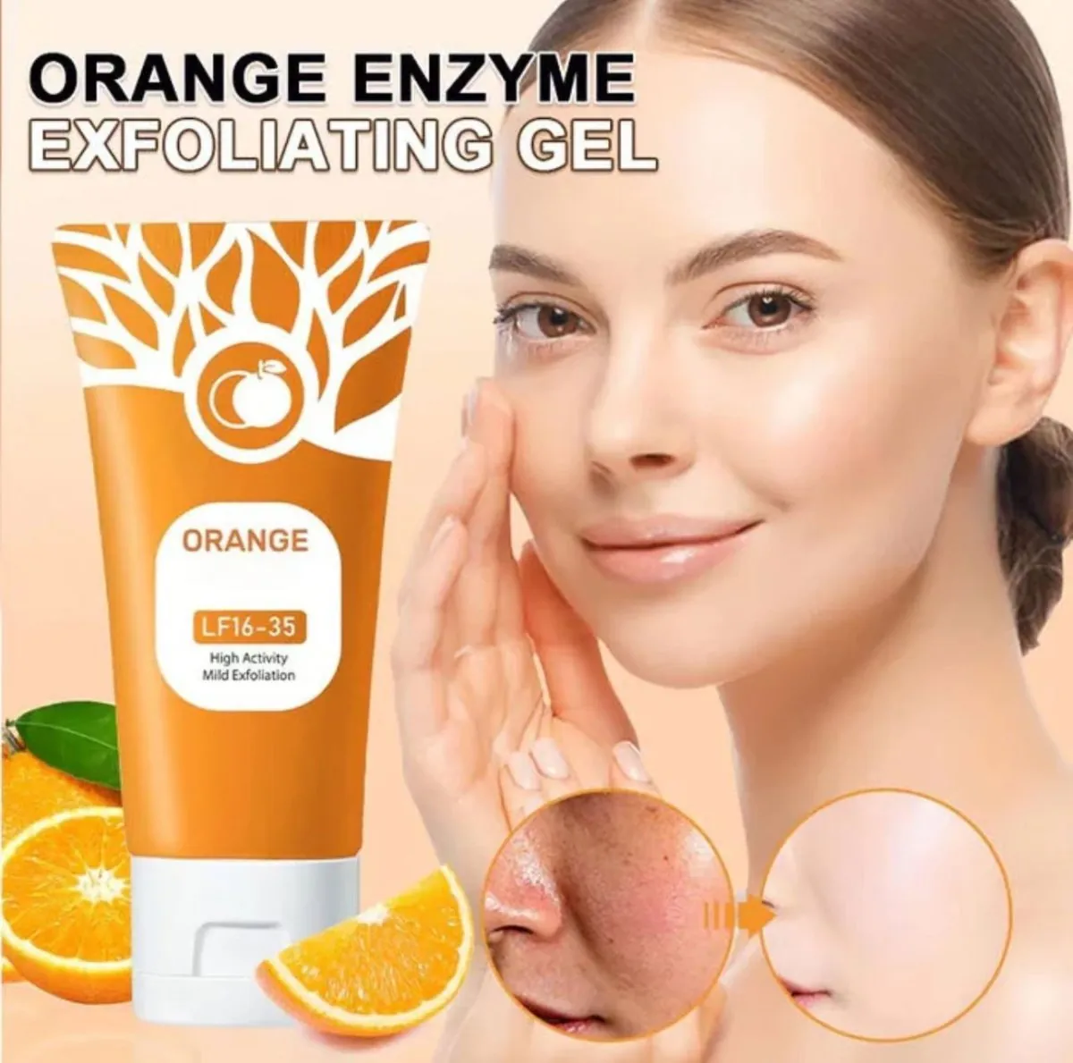 Orange Enzyme Exfoliating Gel | Brightening, Nourishing & Citrus Skincare For Radiant, Glowing, Healthy Skin | 60g