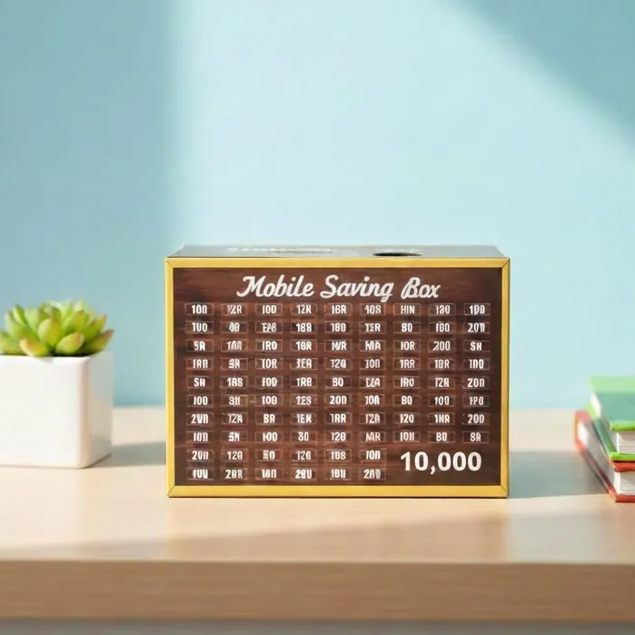 Mobile Saving Box Durable Quality Secure Storage Perfect Choice For Household Office And Daily Saving Needs
