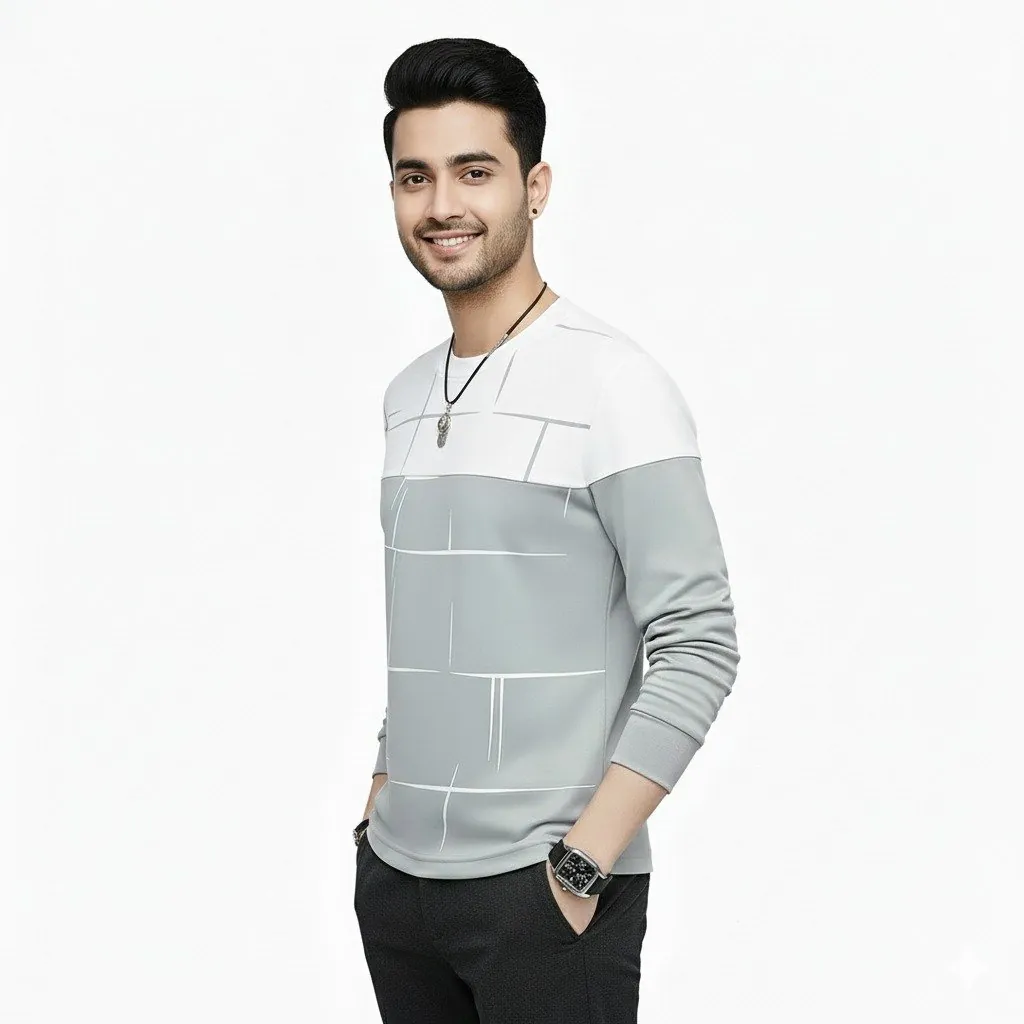 Lining Print Cotton Jersey T Shirts Full Sleeves Providing Premium Quality With Smart Look Easy Wash And Comfortable Ready To Wear Design
