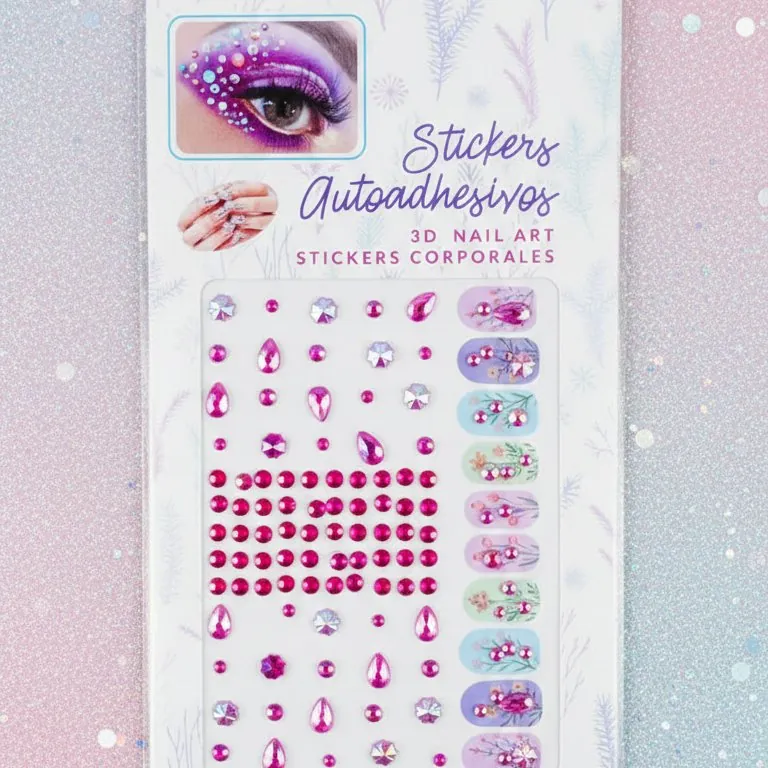 Temporary Tattoo for Women – Rhinestone Gems Face & Body Sticker | Self-Adhesive Crystal Makeup Decoration for Parties & Festivals (Random Design)