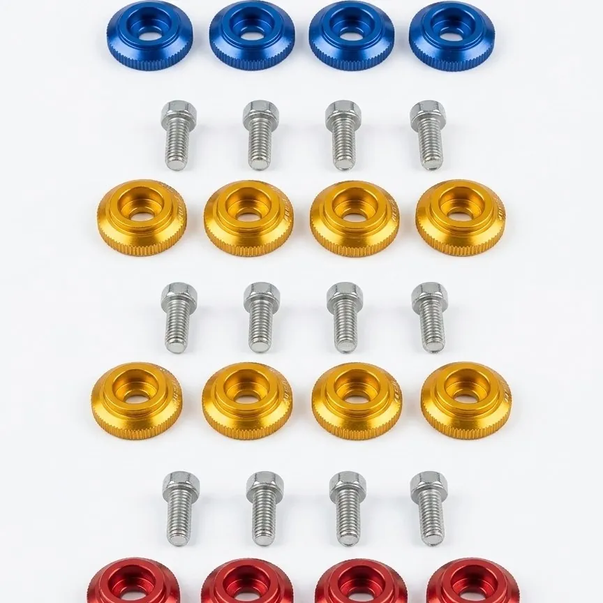 Motorcycle Fancy Chain Cover Bolts with Washer 4 Pcs Set – Red, Golden, Blue