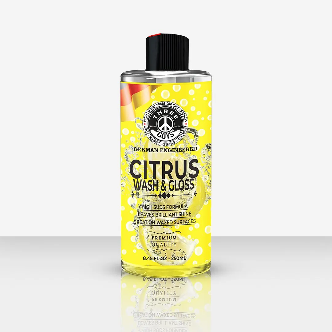 THREE GUYS Citrus Wash & Gloss Car Shampoo – High Foam Snow Foam Car Wash for Deep Cleaning & Shine