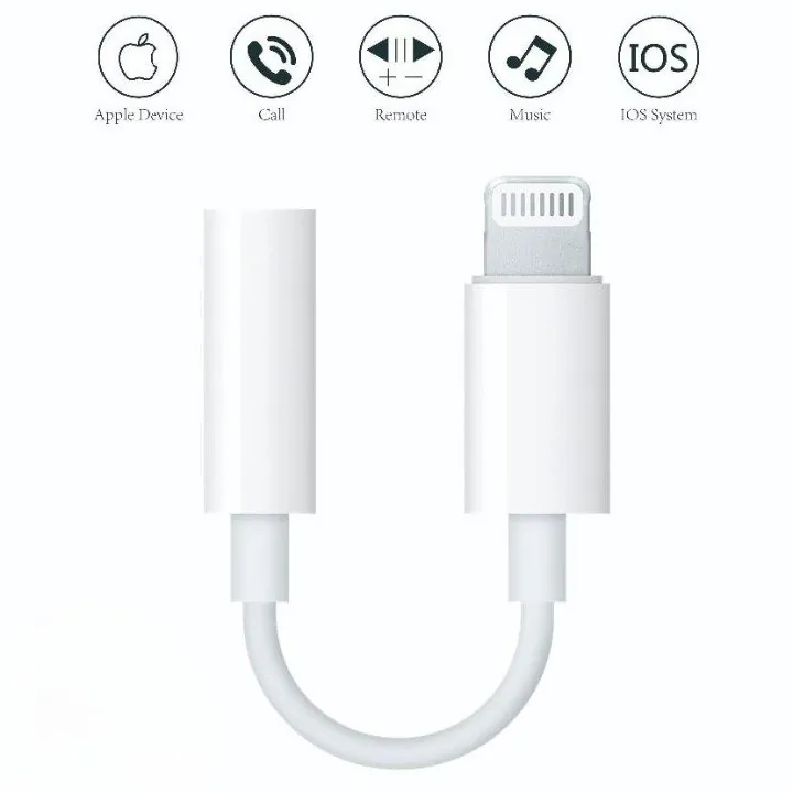 iPhone Lightning to Headphone Jack Adapter | Single Handfree Connector for Apple iPhones