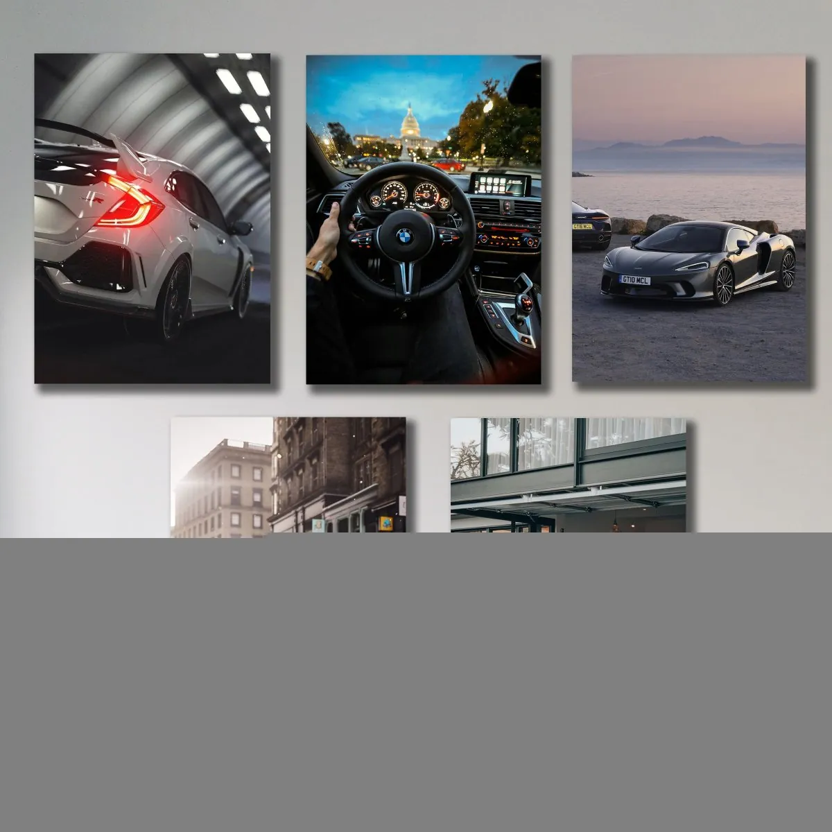 Set of 5 Premium Wall Art Photo Tiles – Modern Home Decor Sets 8x11