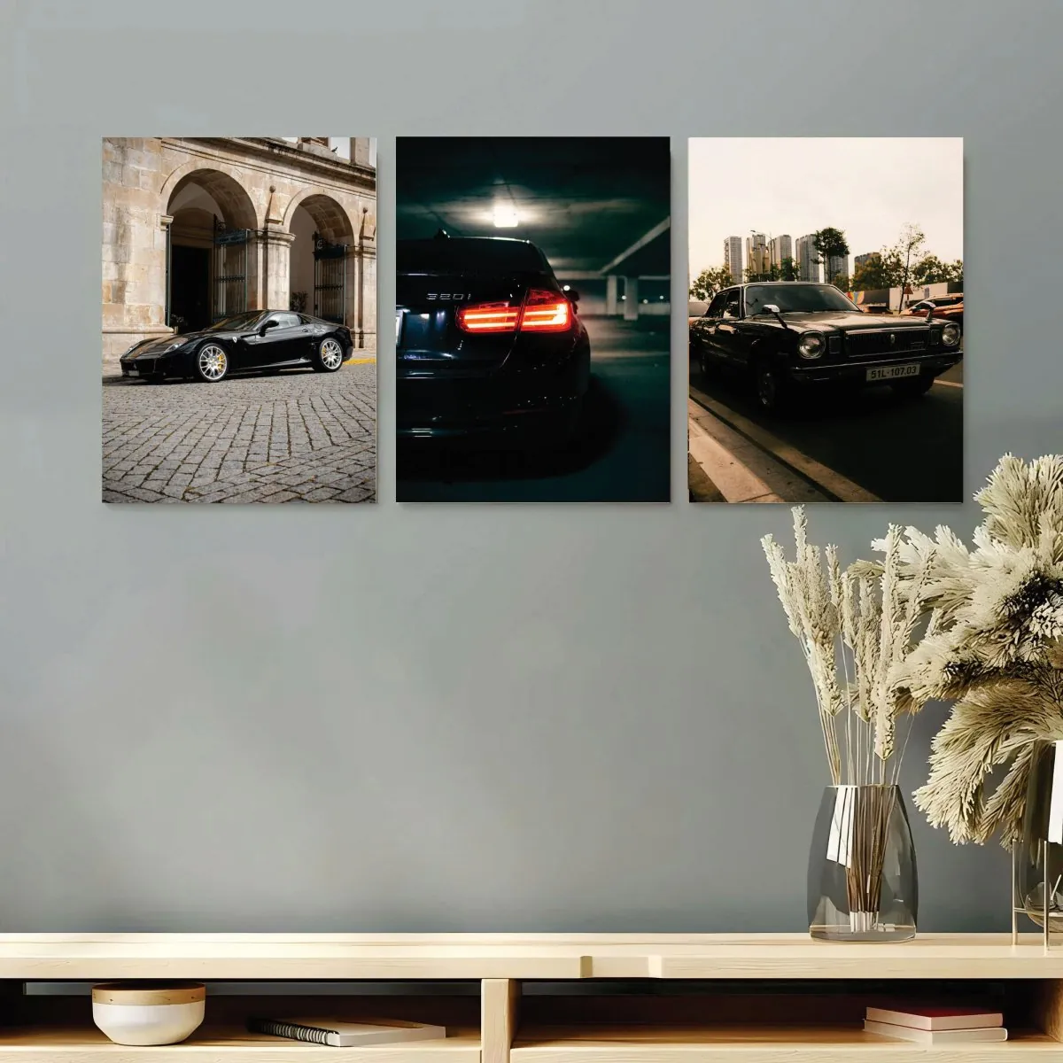 Set of 3 Premium Wall Art Photo Tiles – Modern Home Decor Sets 8x11
