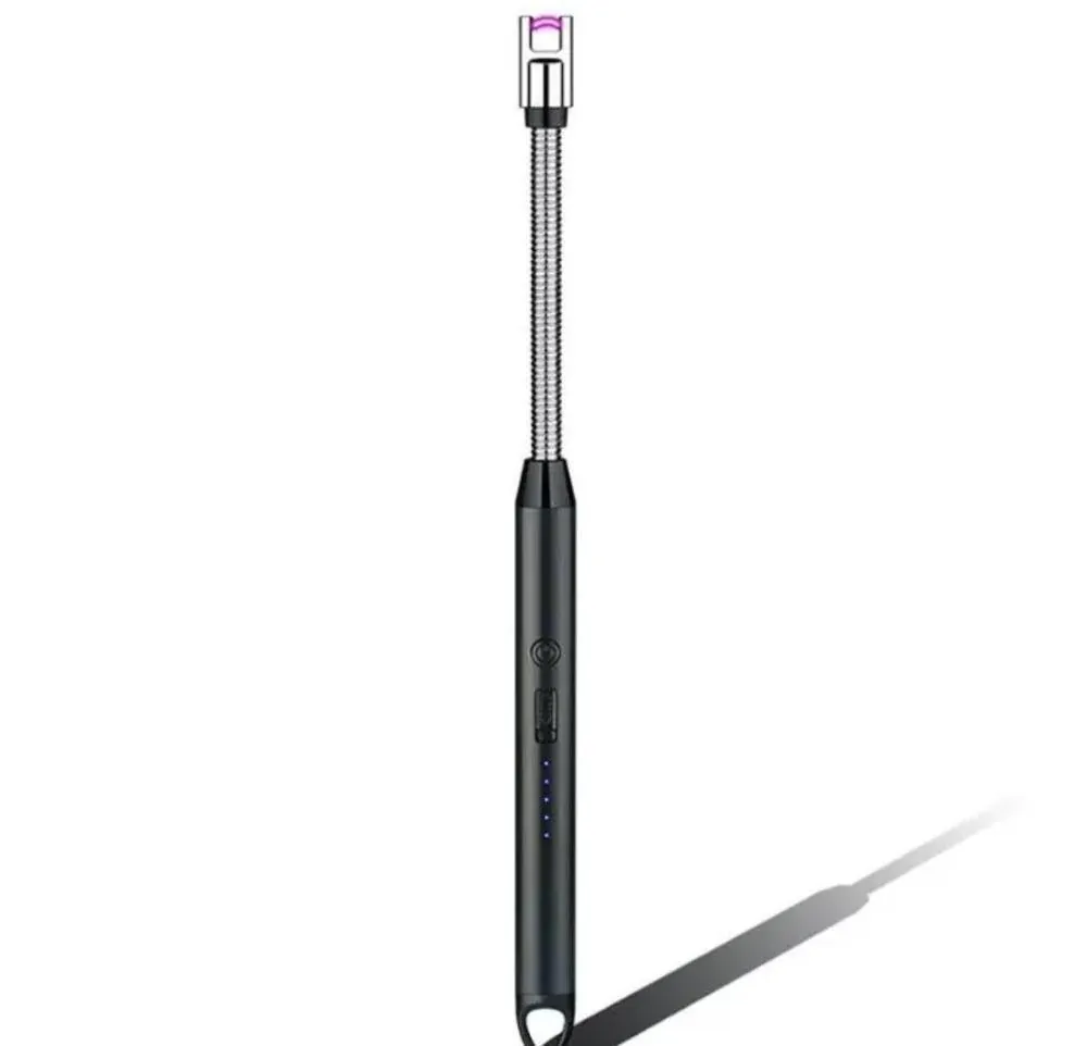 Rechargeable USB Electric Candle Lighter – Windproof Flameless Plasma Arc Lighter with 360° Flexible Long Neck