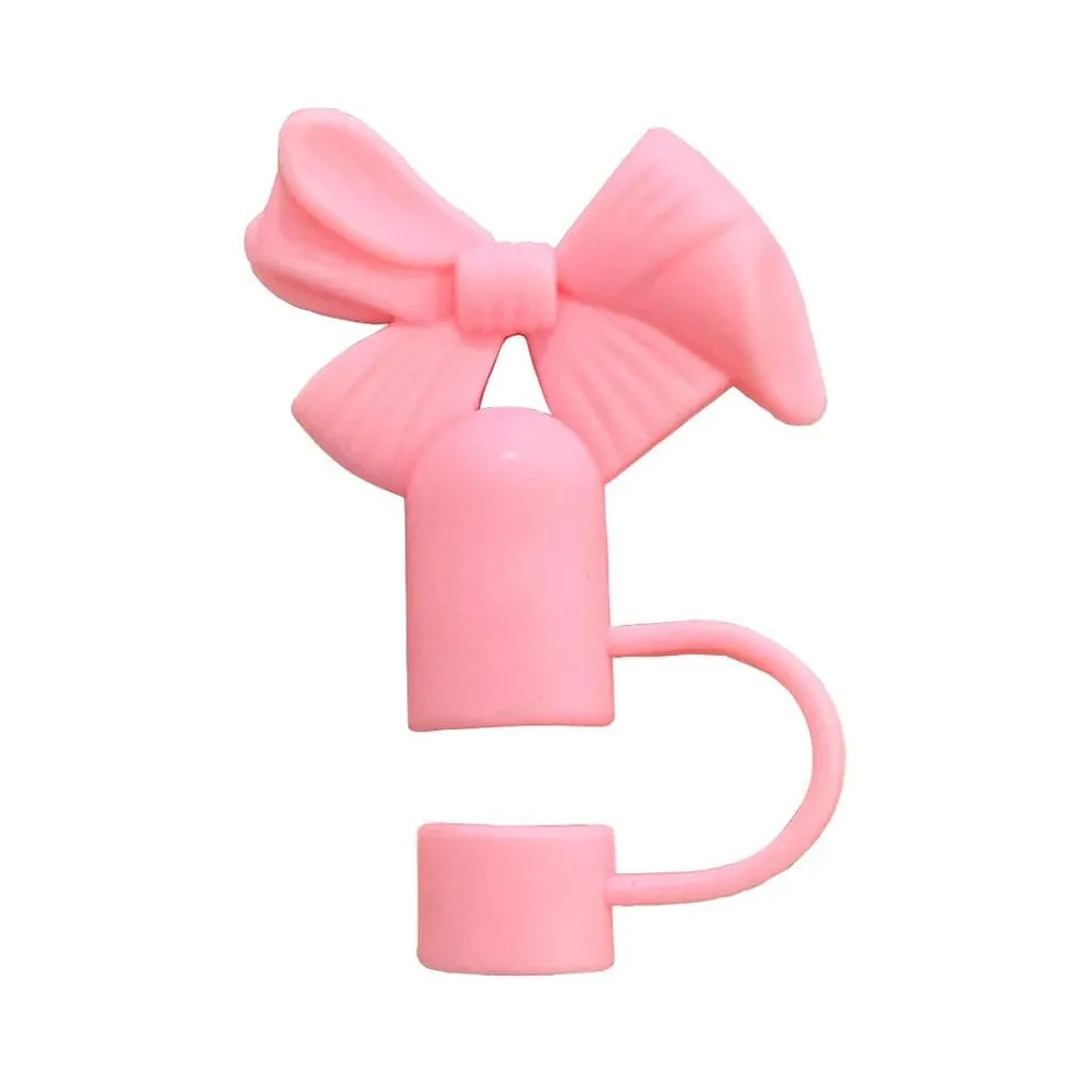 Silicone Bow Stopper Compatible with 40oz Tumbler | Reusable Spill-Resistant Straw Cover | Random Color