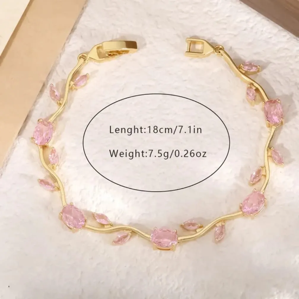 Tulip Bracelet – Premium Quality Stainless Steel Elegant Bracelet for Women ~ Without Box | Golden Base