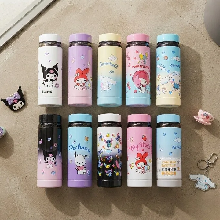 Premium Cartoon Print Stainless Steel Water Bottle – Double-Wall Vacuum Insulated Cute Character Flask - Random Color