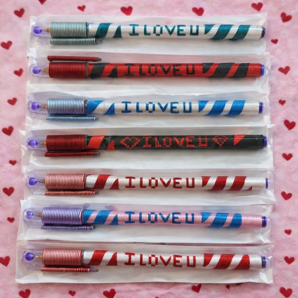 I Love You Handmade Thread Wrapped Pen – Romantic Gift Pen for Loved Ones (Random Color)